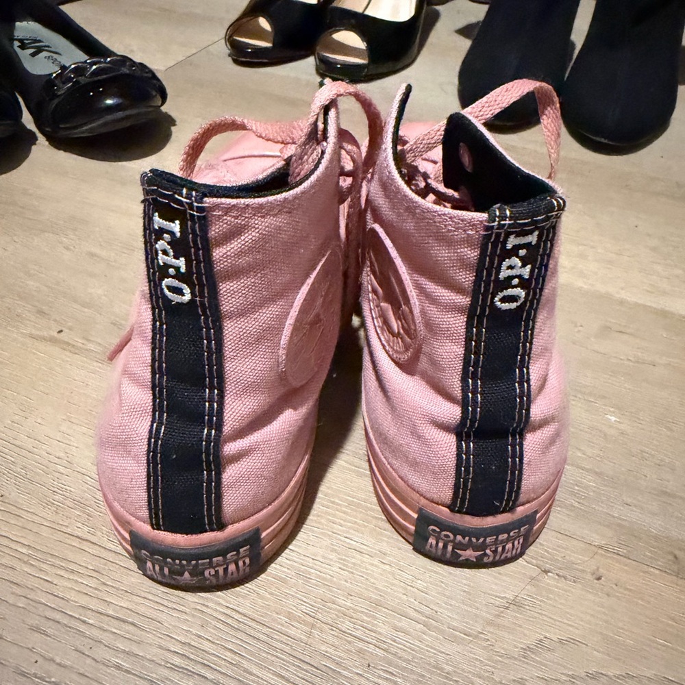 Converse Pink and Black High-Tops